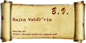 Bajza Valéria névjegykártya