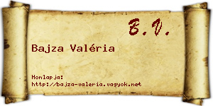 Bajza Valéria névjegykártya